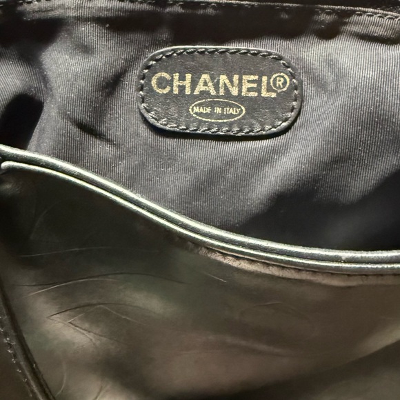 Authentic CHANEL CC Mark Leather Bag Tote Bag Black - Picture 1 of 7